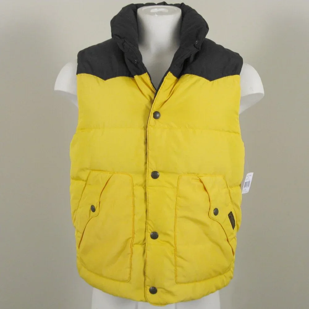 NEW $245 Polo Ralph Lauren Reversible Puffer Vest!  Sm  Black Reverses to Yellow